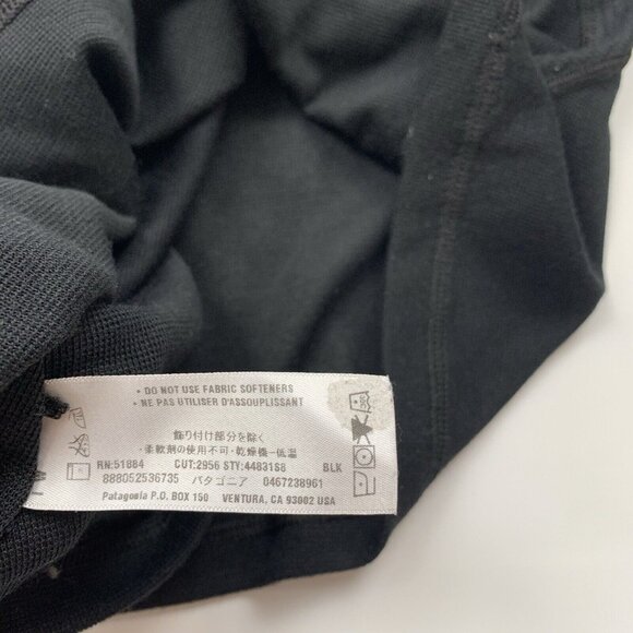 Patagonia Women M Long Sleeve Black Capilene Performance Base Layer Polyester - Picture 8 of 8